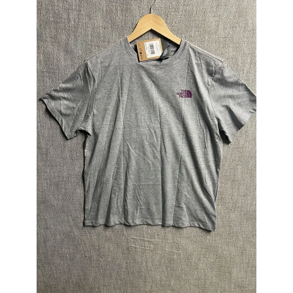 The North Face Men's Gray Cotton Jersey Graphic Logo T-Shirt Relaxed Fit XL